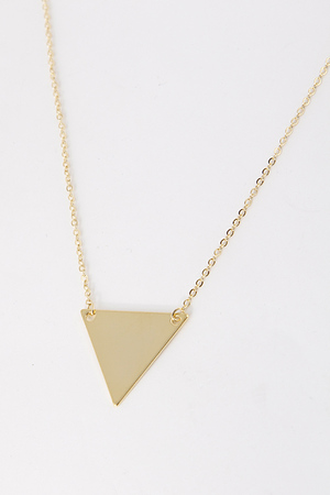 Flattened Triangle Cutout Pendant Necklace 5EAG6